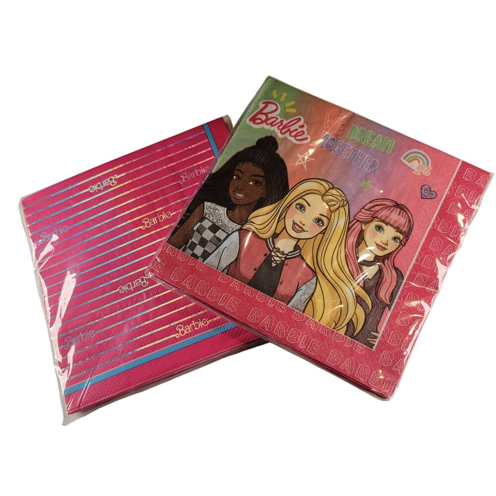 Lot of 2 Packs Barbie Luncheon Napkins - 16 Ct Each Party Supplies Birthday